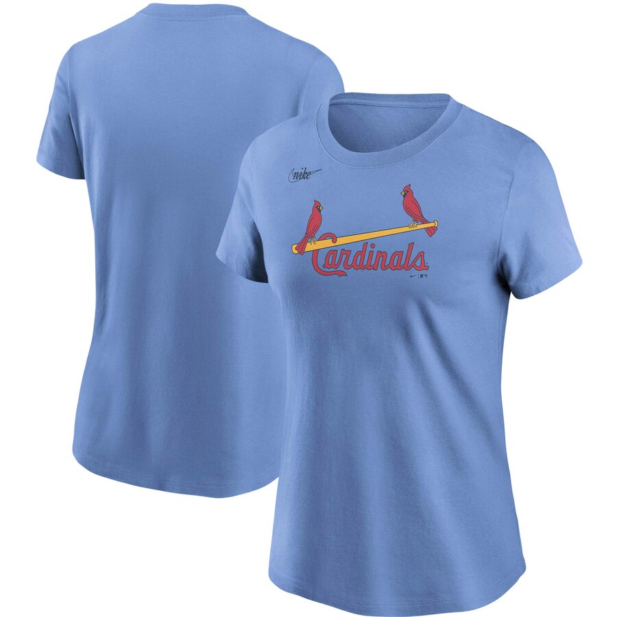 St. Louis Cardinals Nike Women's Cooperstown Collection Wordmark T-Shirt Light Blue